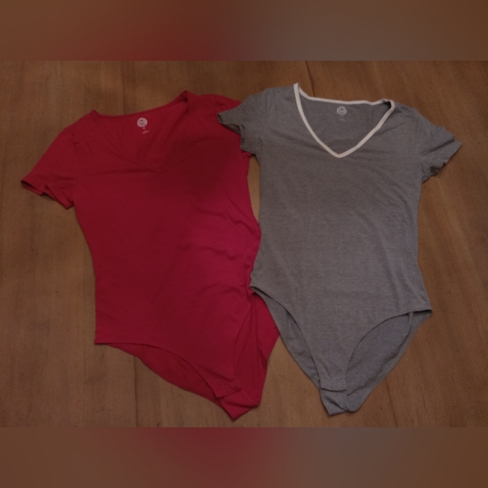 So Authentic American Heritage Pink And Gray Bodysuit